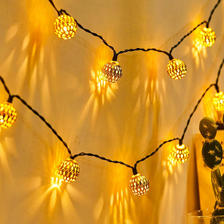 Moroccan Style Solar Fairy Lights – Eco-Friendly Outdoor String Lights with Warm White LEDs for Garden and Patio Décor 1