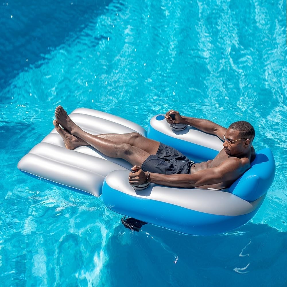 Motorized Splash Pool Runner Lounger – Inflatable Ride-On Water Float with Built-in Motor for Pool Fun & Outdoor Wet Adventures