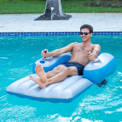 Motorized Splash Pool Runner Lounger – Inflatable Ride-On Water Float with Built-in Motor for Pool Fun & Outdoor Wet Adventures