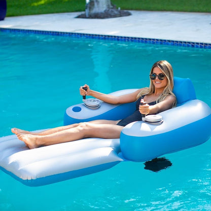 Motorized Splash Pool Runner Lounger – Inflatable Ride-On Water Float with Built-in Motor for Pool Fun & Outdoor Wet Adventures