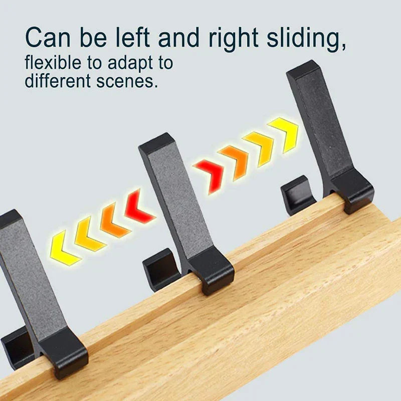 Space Saving Wooden Coat Hook Rack with 5 Hooks