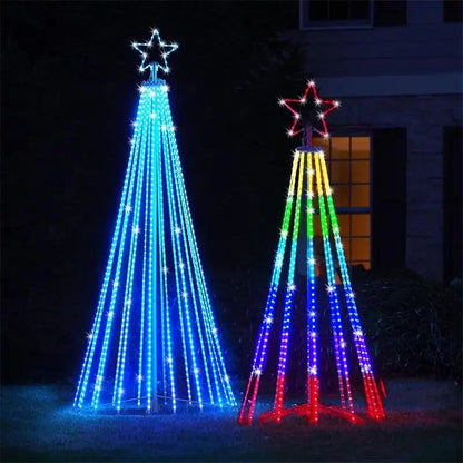 Colorful Outdoor Christmas Tree Lights with Waterproof Multicolor Display - Halri