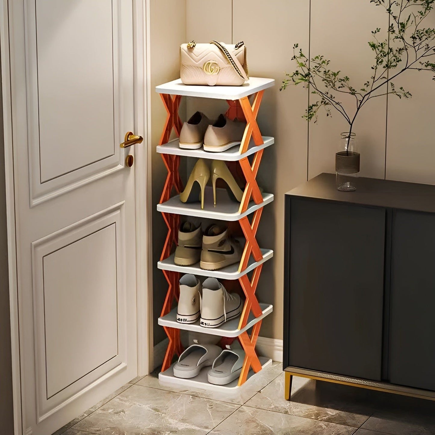 Compact Folding Shoe Storage Rack