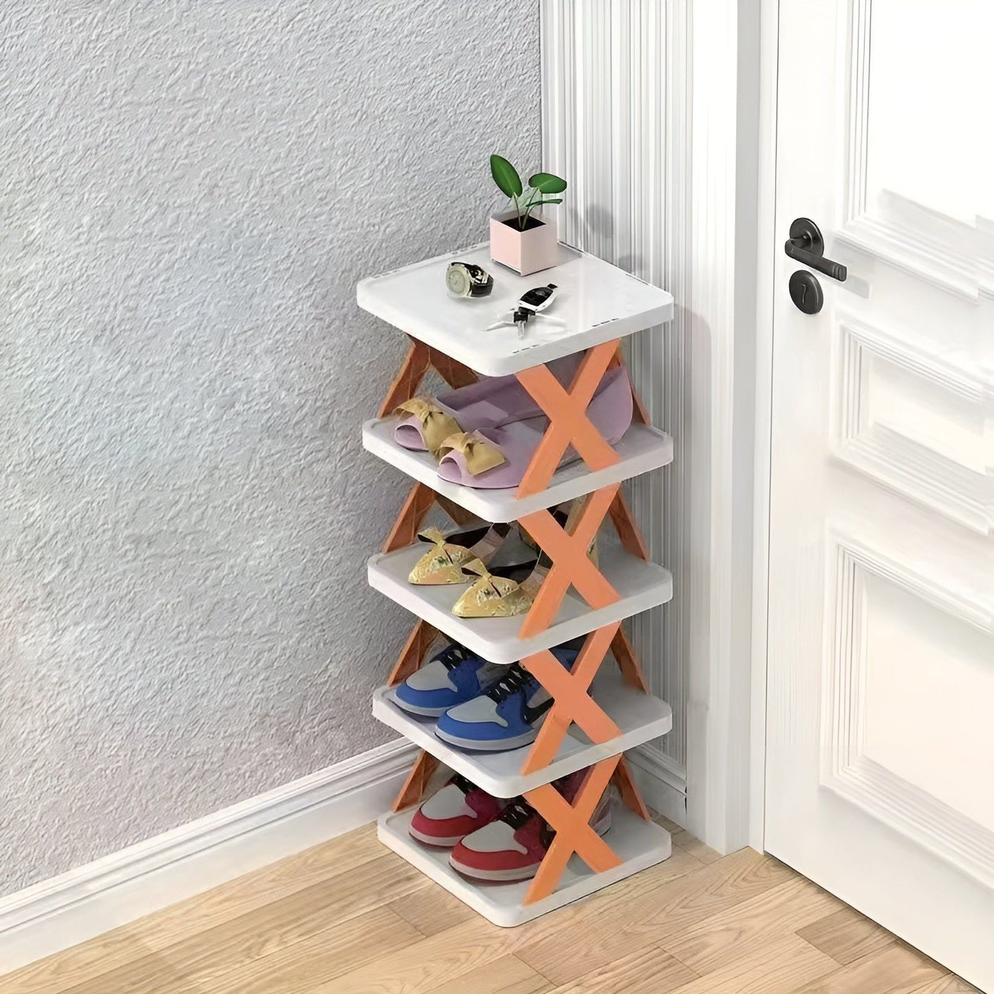 Compact Folding Shoe Storage Rack