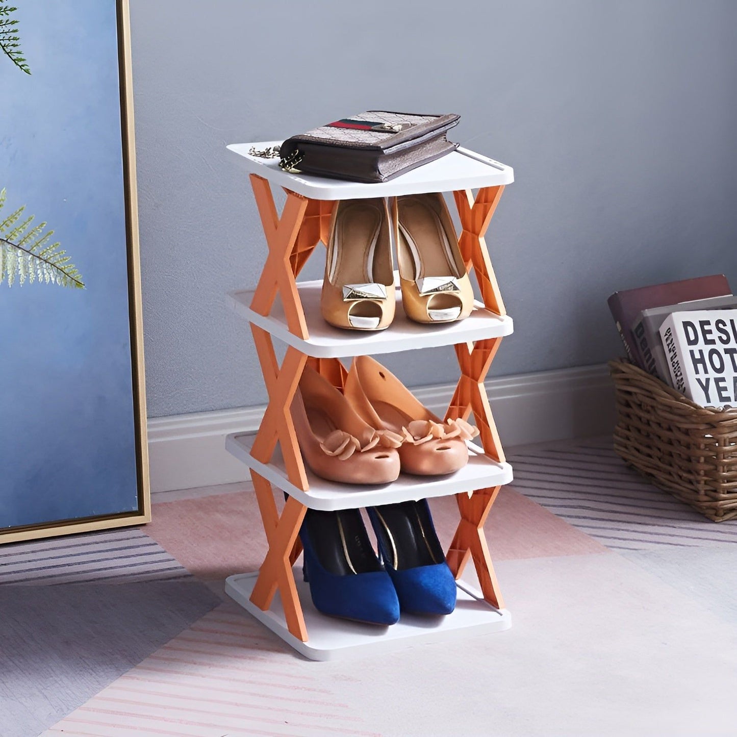 Compact Folding Shoe Storage Rack