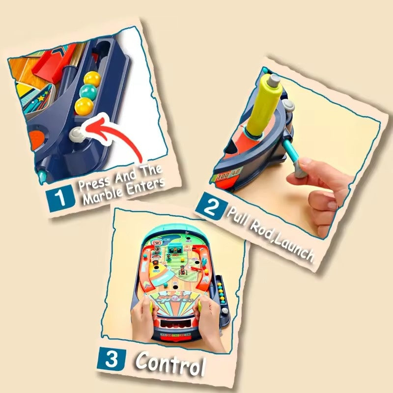 Multiplayer Pinball Toy with Electric Score Tracker, Diverse Obstacles, Smart Launching, Safe for Ages 7+