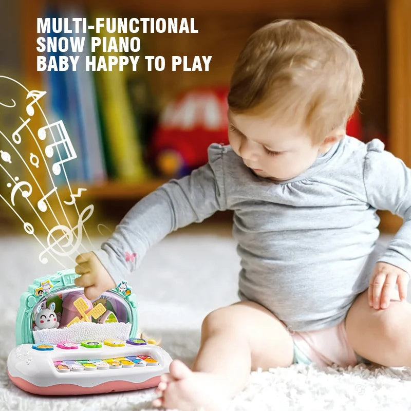 Musical Instrument Toys with Animal Sounds, LED Lights, Whack-a-Mole Game & Snowflake Design, Safe for Ages 1+