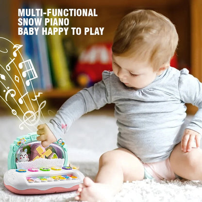 Musical Instrument Toys with Animal Sounds, LED Lights, Whack-a-Mole Game & Snowflake Design, Safe for Ages 1+