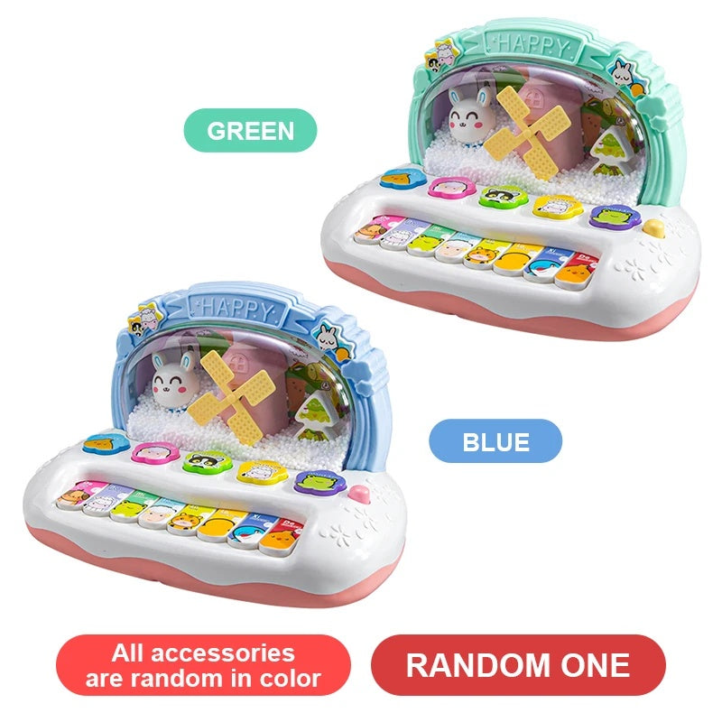 Musical Instrument Toys with Animal Sounds, LED Lights, Whack-a-Mole Game & Snowflake Design, Safe for Ages 1+