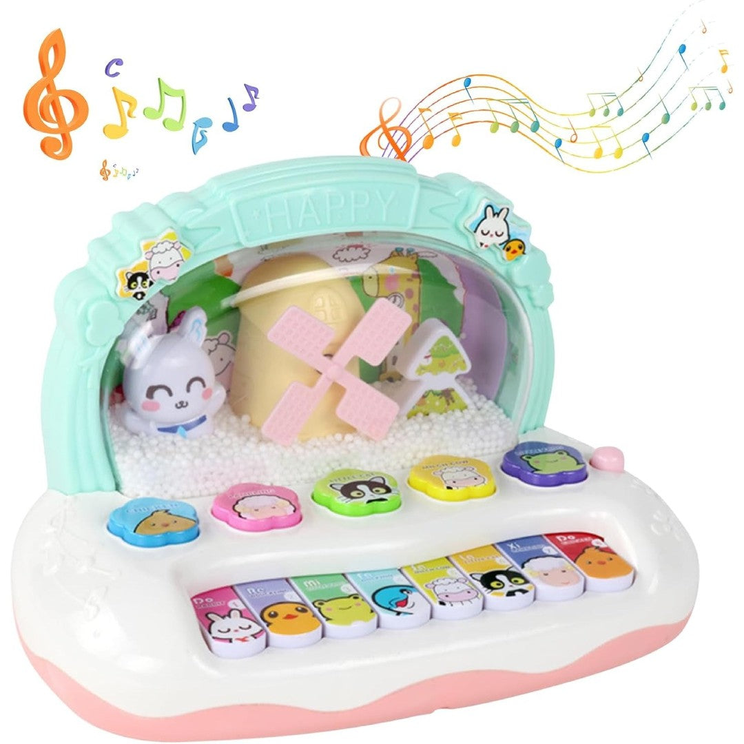 Musical Instrument Toys with Animal Sounds, LED Lights, Whack-a-Mole Game & Snowflake Design, Safe for Ages 1+