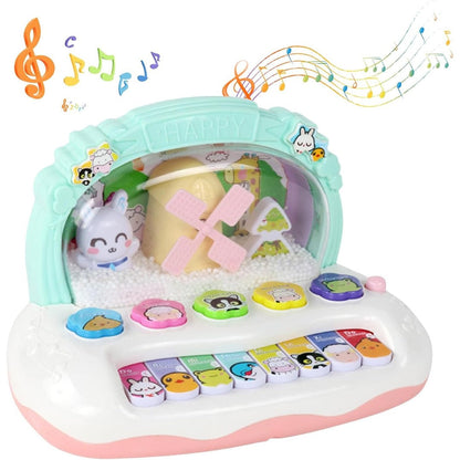 Musical Instrument Toys with Animal Sounds, LED Lights, Whack-a-Mole Game & Snowflake Design, Safe for Ages 1+