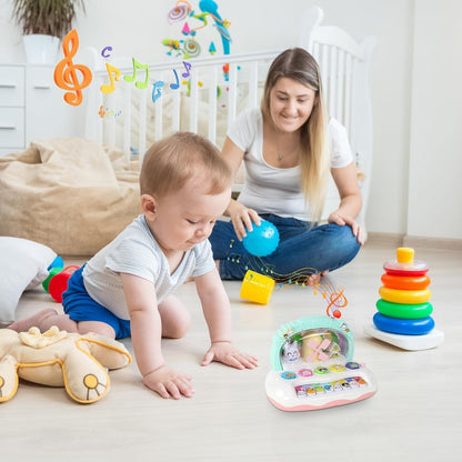 Musical Instrument Toys with Animal Sounds, LED Lights, Whack-a-Mole Game & Snowflake Design, Safe for Ages 1+