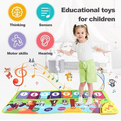 Musical Piano Mat Toy with Non-Slip Surface, Lively Melodies, Supports Cognitive Development, Safe for Ages 3+