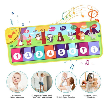 Musical Piano Mat Toy with Non-Slip Surface, Lively Melodies, Supports Cognitive Development, Safe for Ages 3+