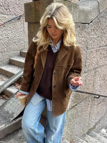Classic Tan Leather Jacket - Halri
