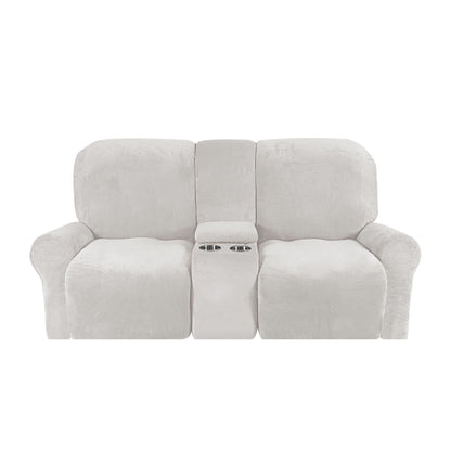 Soft Velvet 2-Seater Sofa Cover with Cup Holders