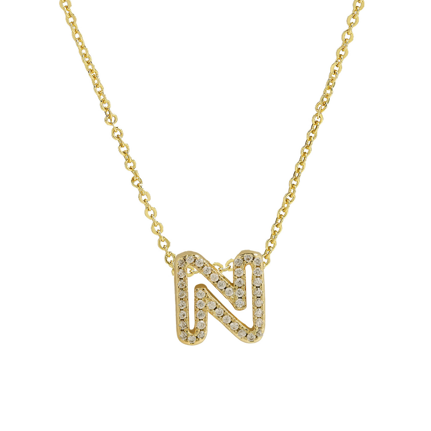Shining Initial Diamond Pendant Necklace