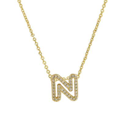 Shining Initial Diamond Pendant Necklace