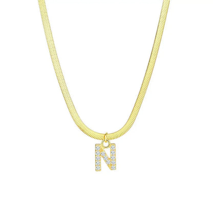 Delicate Diamond Initial Bar Necklace