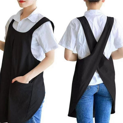 Simple Cross Back Apron Dress Asian Inspired Design