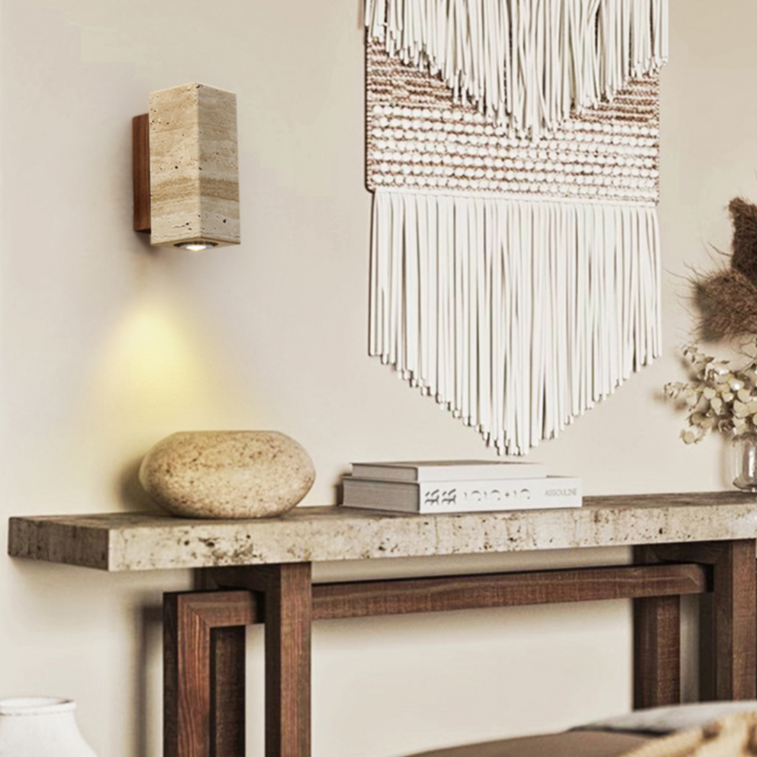 Small LED Stone Wall Sconce - Halri