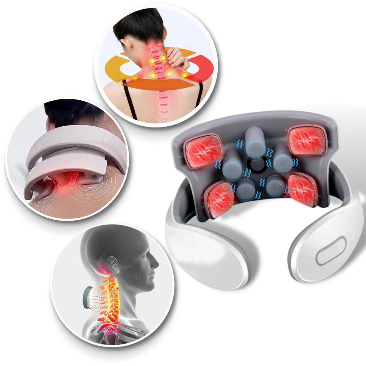 Compact Electronic Massage Pillow for Neck and Back Pain