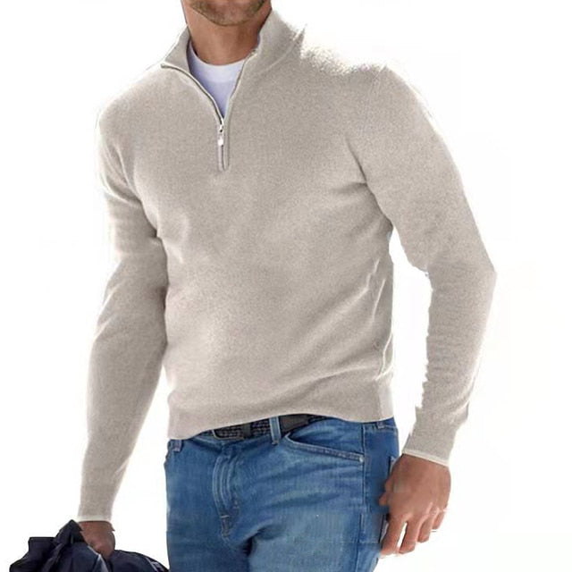 Premium Mens Merino Wool V Neck Sweater - Halri
