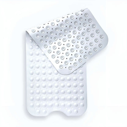 Non-Slip Bath Mat with Suction Cups – Soft and Comfortable Shower Mat for Bathroom Safety, 70 x 40 cm, Gray, Blue, White 0
