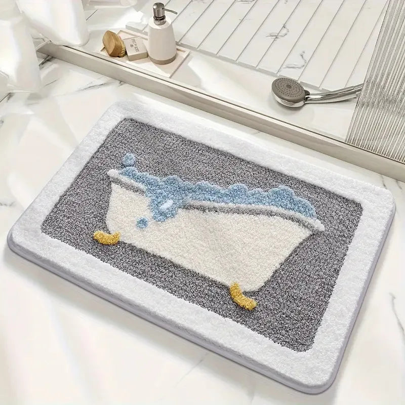 Non-Slip Knitted Bath Mat – Soft, Water-Absorbent Bathroom Mat with TPR Backing – Rectangular, Quick-Drying, 2.5cm Thick 7
