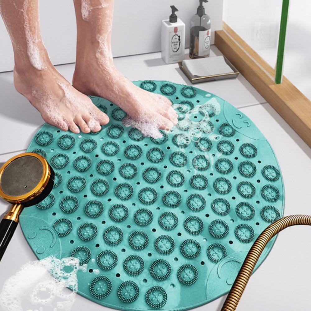 Non-Slip Bath Mat with Drainage & Soft Grip
