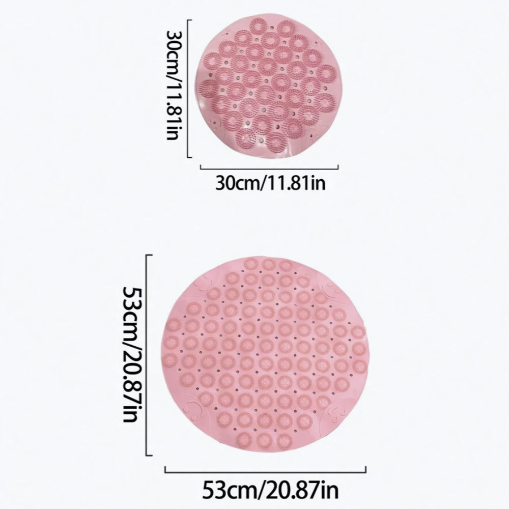 Non-Slip Bath Mat with Drainage & Soft Grip