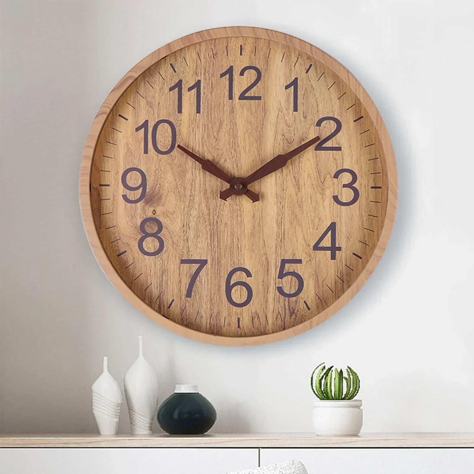 Natural Wood Wall Clock 30cm - Eco Friendly Design - Halri