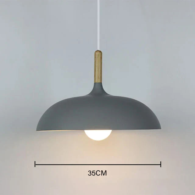 Rustic Wood LED Hanging Lamp