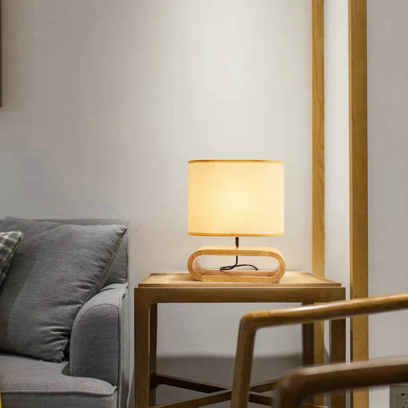 Rustic Wood Table Lamp - Handcrafted and Classic - Halri