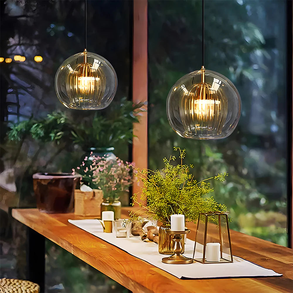 Stylish Round Glass Hanging Lamp - Halri