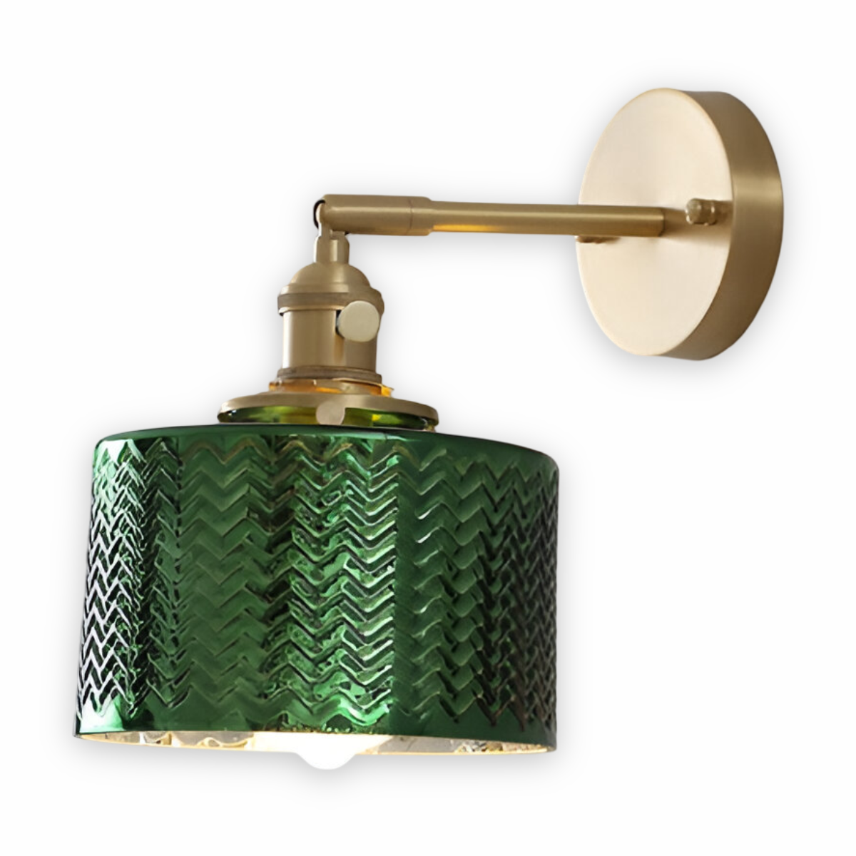 Simple Green Glass Wall Light with Adjustable LED - Halri