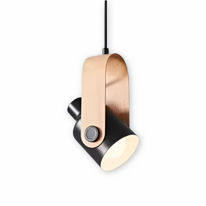 Rustic Wooden Pendant Lamp - Adjustable Hanging Light Fixture - Halri