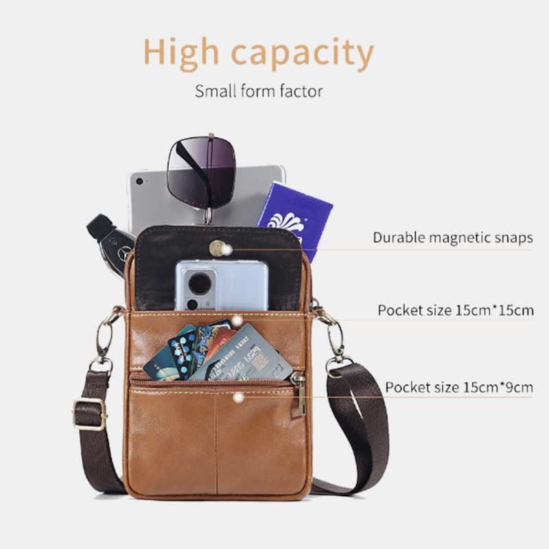 Leather Mens Crossbody Sling Bag