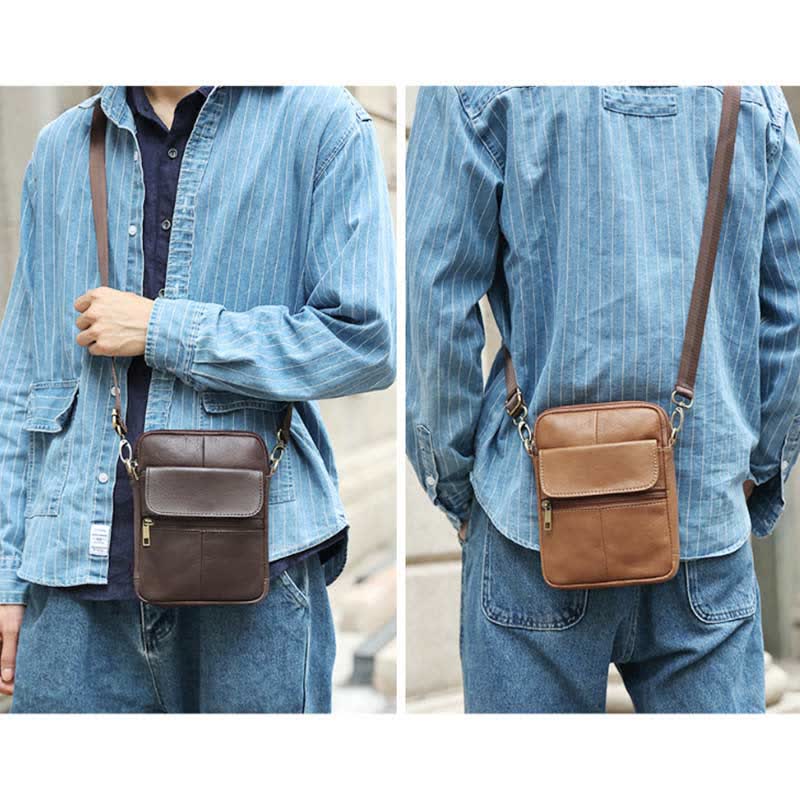 Leather Mens Crossbody Sling Bag