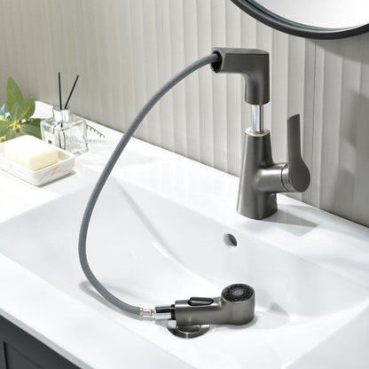 Flexible Bathroom Faucet with Pull Out Shower Head