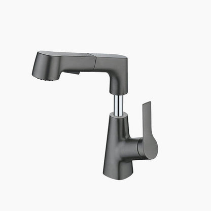 Flexible Bathroom Faucet with Pull Out Shower Head