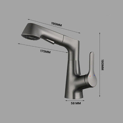 Flexible Bathroom Faucet with Pull Out Shower Head