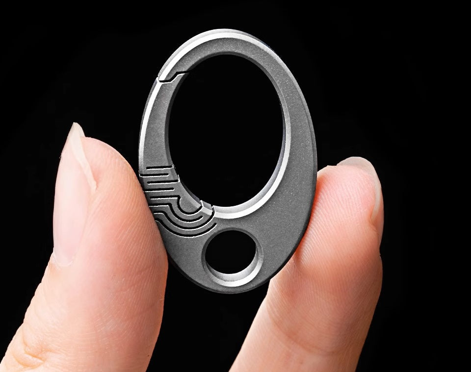 Compact Titanium Keychain Tool with Locking Clip - Halri