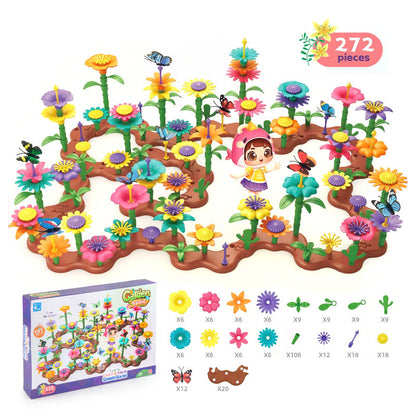 Colorful Floral Building Toy Set