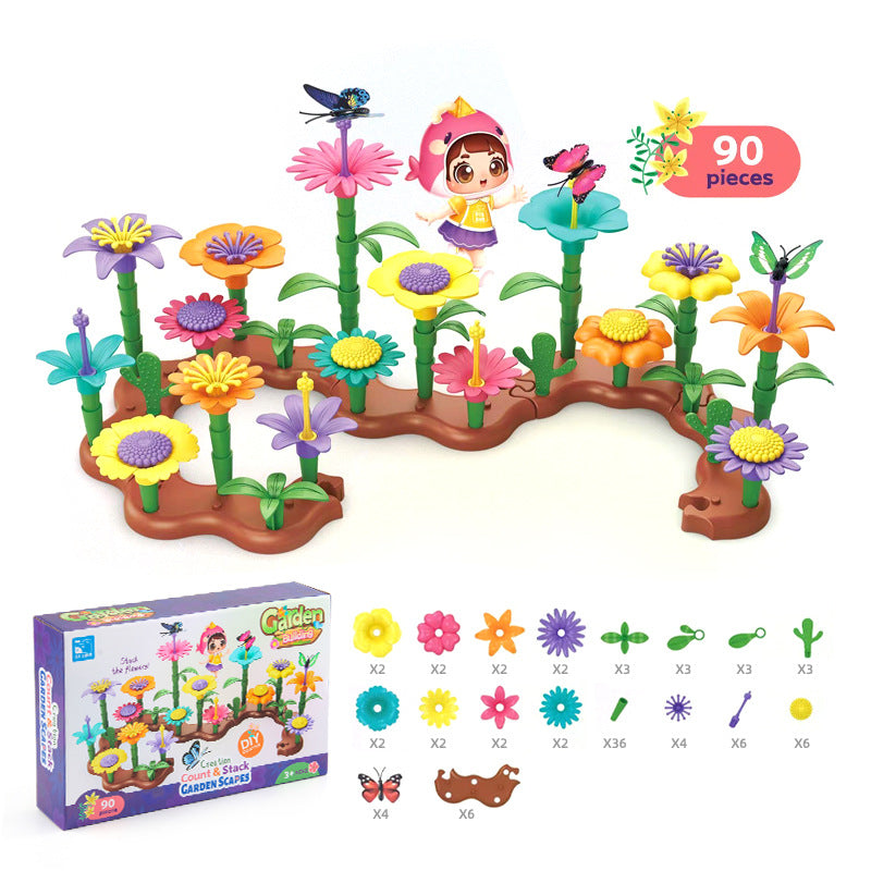 Colorful Floral Building Toy Set