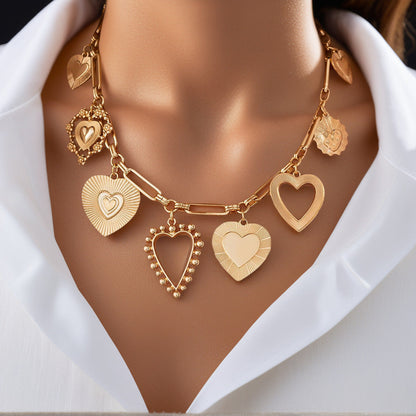 Bold Heart Shaped Pendant Necklace - Halri