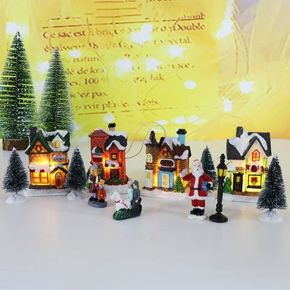 Small Glow Resin Christmas Village Set - Halri