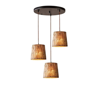 Rustic Wood Pendant Light with Earthy Tone