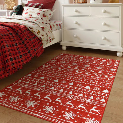 Plush Christmas Rug - Soft Non-Slip Living Room Rug