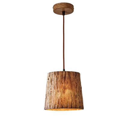 Rustic Wood Pendant Light with Earthy Tone - Halri